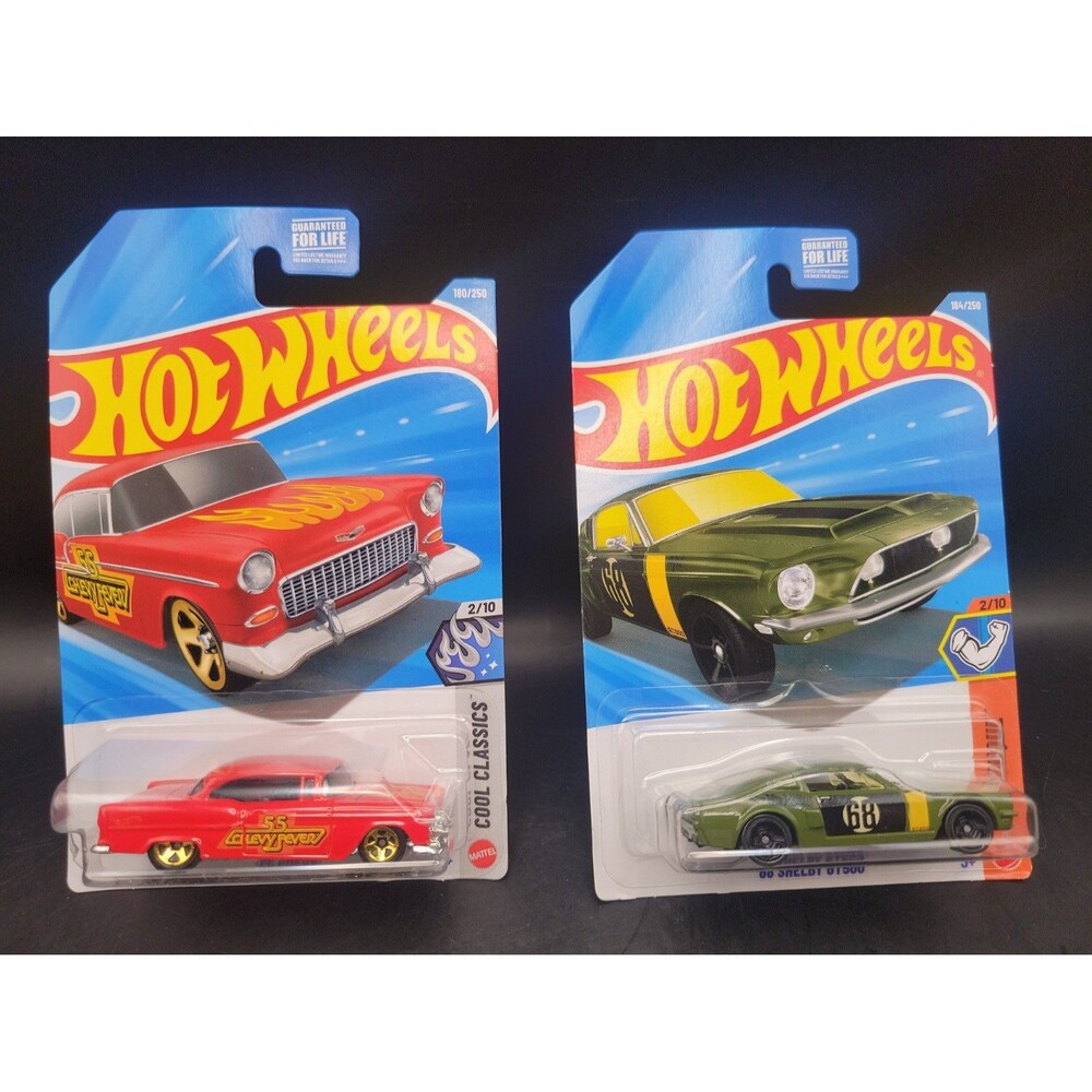 🔥Hot Wheels 2026 '68 Shelby GT500 1968 Diecast Green & 55' Red Chevy Lot Of 2